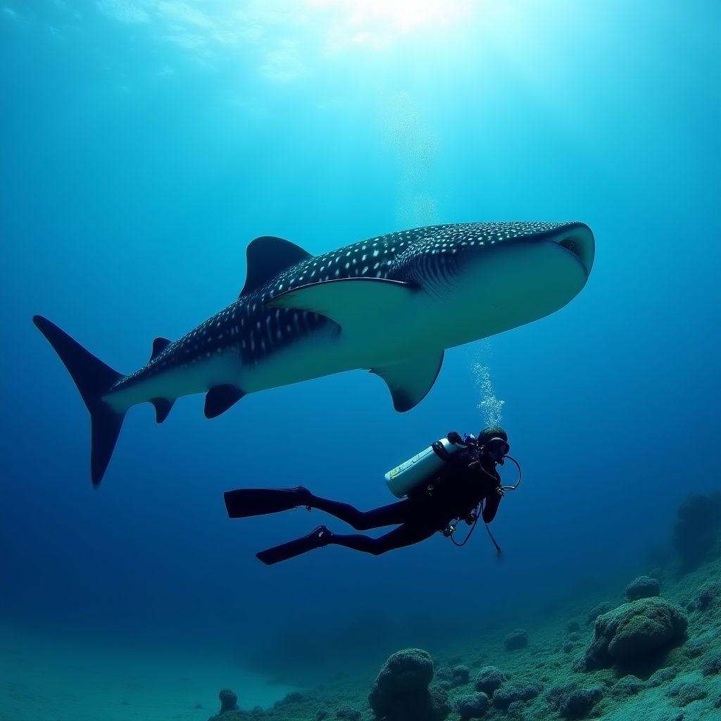 Whale shark encounter at Ningaloo Reef