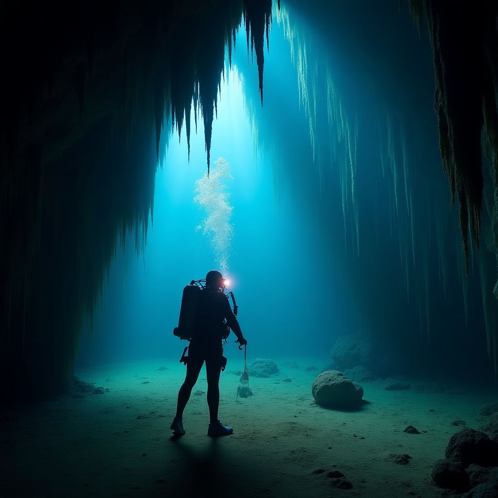 Underwater cave exploration