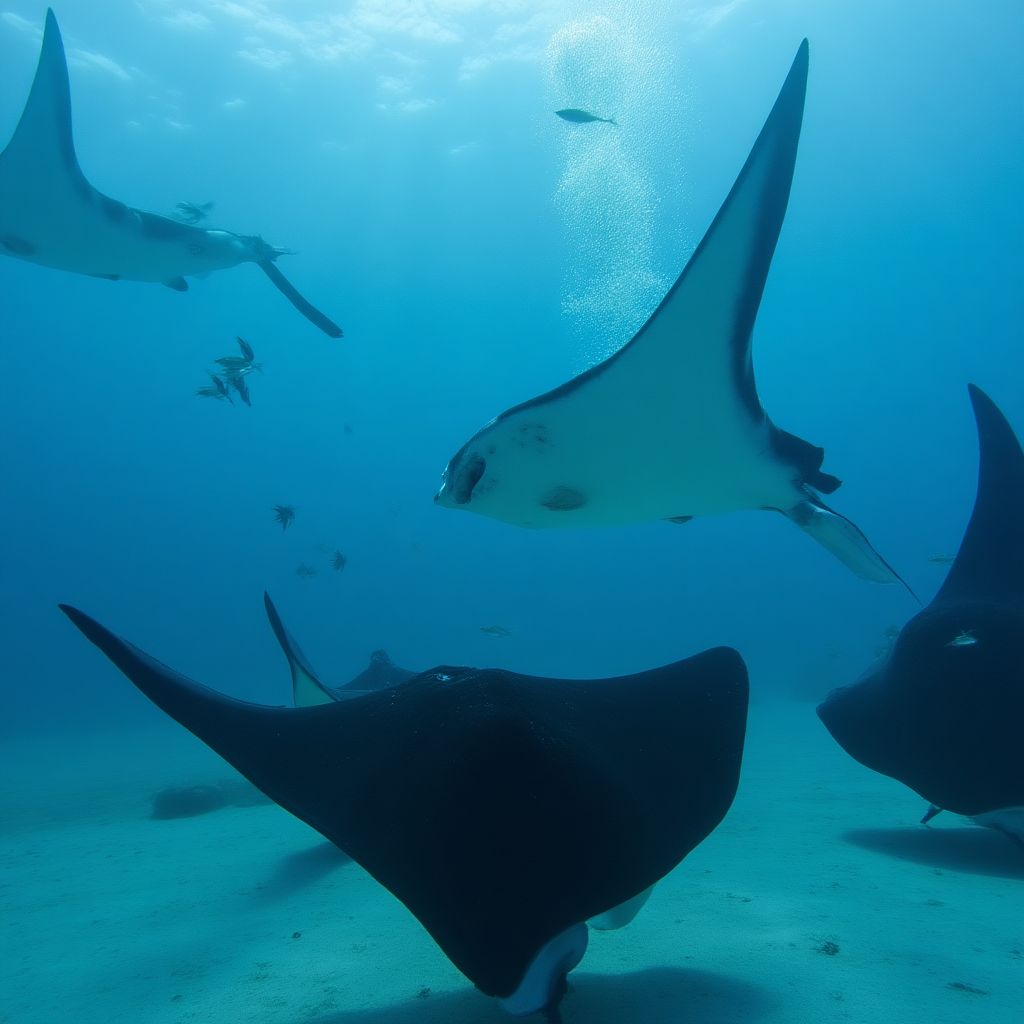 Manta ray cleaning station