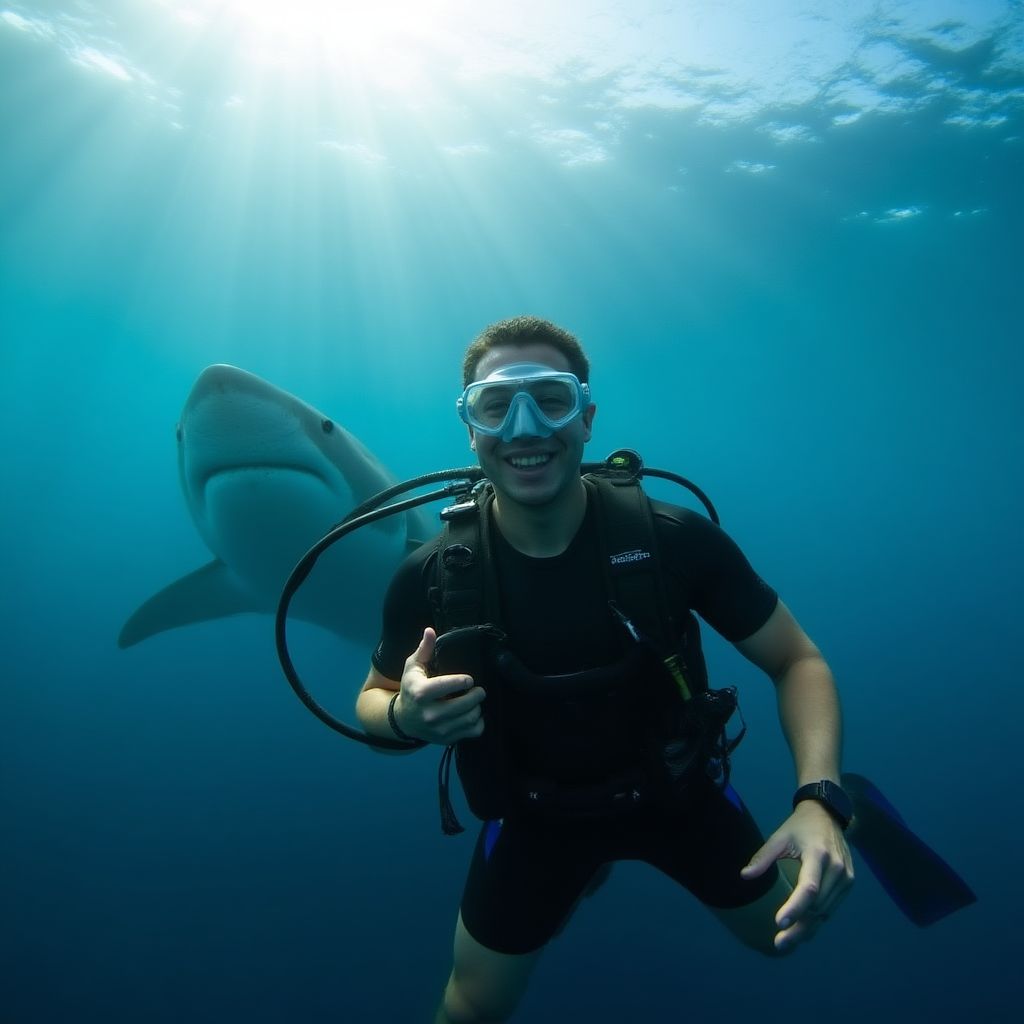 Marco from Italy after shark dive