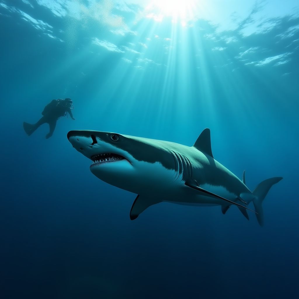 Cage diving with great white sharks